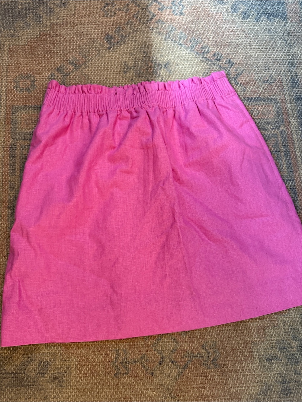 Jcrew Women's Elastic-Waist Pink Skirt size 8. NWT linen and cotton